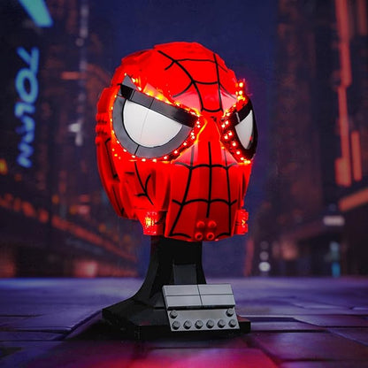BrickBling LED Light Compatible with Lego Spider-Man's Mask 76285 (Lights Only), Light Control Version Lighting Compatible with Lego Mask- Light up Your Model