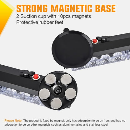 Nilight 12LED Wireless Emergency Strobe Light Amber 14 Inch Magnetic Mount Mini Light Bar 12V Rooftop Powered Hazard Warning Flashing Lights for Car Truck Trailer Snow Plow Construction Vehicles