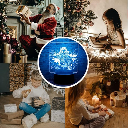 Cute Demon Slayer Kyoujurou Rengoku Anime Character 3D Optical Illusion LED Bedroom Decor Sleep Table Lamp with Remote 7 Colors Visual Night Light Birthday Christmas Gifts for Kids