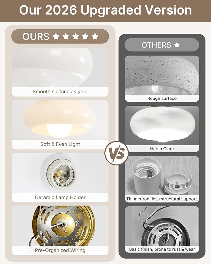 Yunnix Semi Flush Mount Ceiling Light, Gold Light Fixture, Mid-Century Modern Farmhouse Milk Glass Small Light Fixtures for Hallway, Bathroom, Kitchen, Bedroom, Living Room, Closet, Laundry(11 Inch)