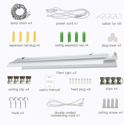 SZHLUX LED Grow Light 2ft 80W (2×40W) Full Spectrum 660nm 730 IR Included LED Plant Light for Indoor Plants, Linkable High Output Sunlight Grow Light Strips with Daisy Chain