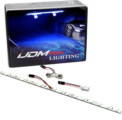iJDMTOY 18-SMD-5050 LED Strip Light Compatible with Car Trunk Cargo Area or Interior Illumination, Ultra Blue