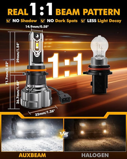 Auxbeam PSX26W 12278 Fog Lights, 10000LM White, PSX26W Offroad Light or Fog Light