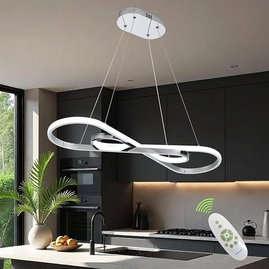 Modern Chandelier,Led Chandelier,Modern Led Pendant Light Dimmable Modern Led Chandelier for Dining Room Chandelier Light Fixture Over Table with Remote,Minimalist Kitchen Island Lighting