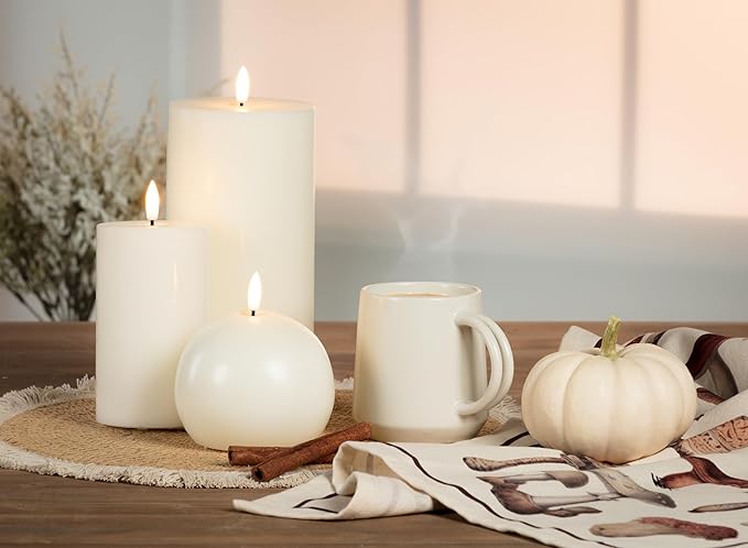 Abbott Collection Wax LED Flameless Pillar Candle - Sand (3x6 H)