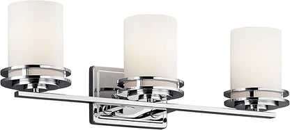 Kichler Hendrik 24" 3 Light Vanity Light with Satin Etched Cased Opal Glass Chrome