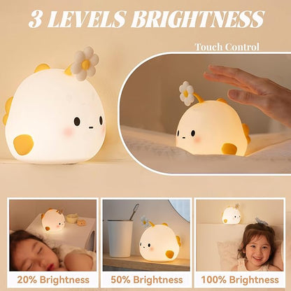 Angler Fish Night Light for Kids, Cute Anime Fish Lamp Gifts for Baby Boys and Girls, Touch Adjustable Squishy Silicone Nursery Night Lights with Timer, Rechargeable Kids Lamp Kawaii Sea Themed Decor