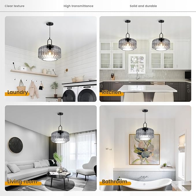Blown Glass Pendant Lights Kitchen Mid Century Vintage Pendant Light Gray Lantern Globe Shade Modern Ceiling Hanging Light Large Glass Chandelier for Music Studio Bedroom Above Table