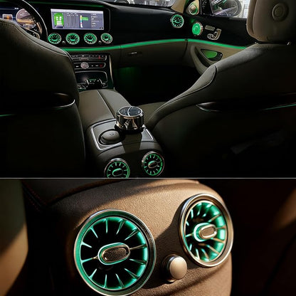 W213 Air Vent LED Ambient Light, 64 Colors Sync, 8 pcs/Set, Fits for 2017-2022 Mercedes Benz E200/E250/E300/E350/E400/E450/E53/E63 E-Class, NOT for 2 Door Coupe