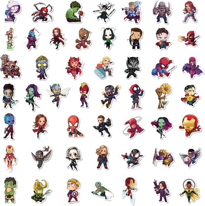 200PCS Cartoon Character Superhero Stickers for Kids Waterproof Vinyl Superhero Stickers Bulk for Water Bottles Skateboard Luggage Laptop Bumper Boys Teens Adults