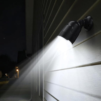 Battery Operated Motion Sensor Light Outdoor, 4000mAh Rechargeable 600 Lumen Battery Powered Spotlight Outdoor Waterproof for Porch, Garage, House (Black)