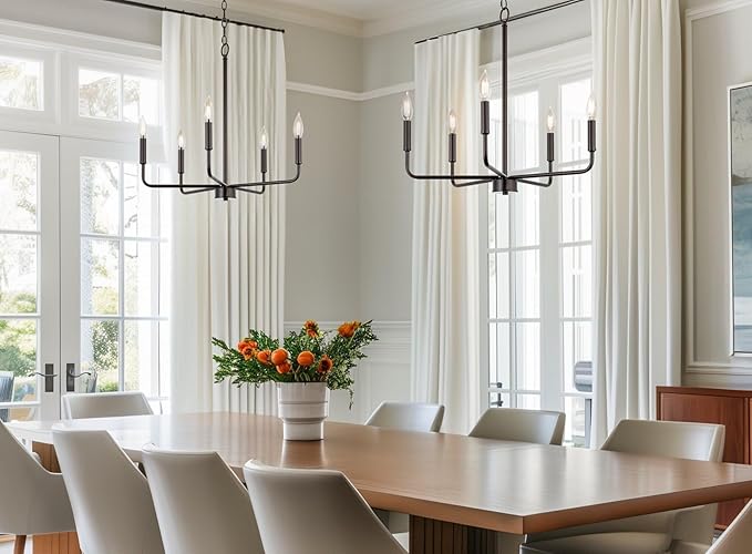 Kira Home Camille 22" Modern 5-Light Chandelier, Minimalist Candle-Style Silver Hanging Fixture, Oil Rubbed Bronze Finish