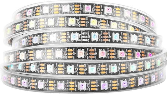 BTF-LIGHTING WS2812B IC RGB LED Strip,UL Listed,Pure Gold Wires,DC5V 16.4FT 300LED 5050SMD,Individually Addressable,Flexible for DIY Chasing Full Color Project,IP67(No Adapter or Controller)