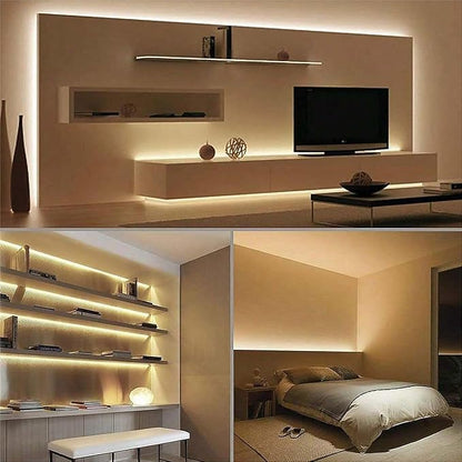 ZSLAIFU A 5V USB LED Light Strip, COB LED Strip Lights, Warm 5V LED Lights, Small LED Strip Light, TV Lights for TV Under Cabinet Kitchen Living Room Shelving or Displays (Warm 3.28FT x2)