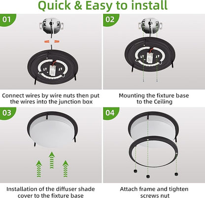 Hlite 24W 10inch LED Flush Mount Ceiling Light, 1800LM Super Bright, 5000K Daylight White, Oil Rubbed Bronze Low Profile Ceiling Light Fixture for Bedroom Kitchen Bathroom Hallway