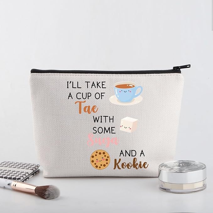 WSNANG Korean Group Fans Gift Music Lover Bag A Cup of Tae With Suga and A Kookie Tote Bag Reusable Shopping Bag