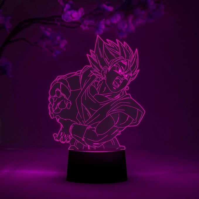 Otaku Lamps Super Saiyan God Super Saiyan Vegito Dragon Ball Super – Anime Lamp Figure Night Light, 16 Color RGB LED – Remote, 3D Anime Room Décor Gift for Otaku