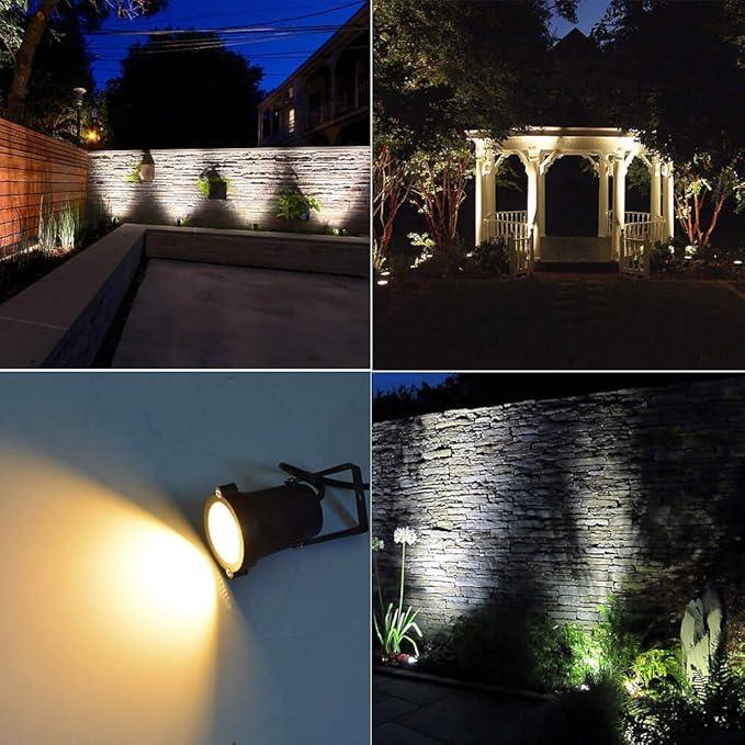 Romwish LED Landscape Spotlight 5W, Outdoor Landscape Lighting 120V Plug-in, 550LM Waterproof LED Landscape Lights, Landscape Spot Lights for Yard, Garden, Tree, Driveway, 3000K Warm White (6 Pack)