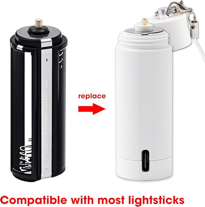 Mandu Deco Rechargeable Kpop Lightstick Battery for K-pop Concerts, Protective Cap with Keychain, Lasts 4 to 6 Hours, White