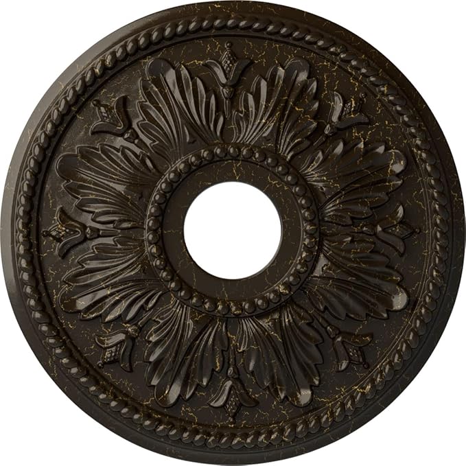 Ekena Millwork CM18ED1SHC Edinburgh Ceiling Medallion, Stone Hearth Crackle
