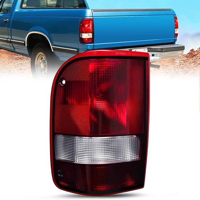 Nilight Taillight Assembly Compatible with 1993 1994 1995 1996 1997 Ford Ranger Dark Red Tail Light OE Style Rear Lamp Replacement Driver Side