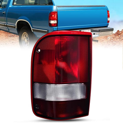 Nilight Taillight Assembly Compatible with 1993 1994 1995 1996 1997 Ford Ranger Dark Red Tail Light OE Style Rear Lamp Replacement Driver Side