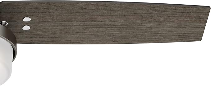 Hunter 44 inch Indoor Ceiling Fan with LED Light and Remote Control - Standard Mount Ceiling Fan, 3 Blades, For Bedroom, Living Room, or Kitchen - Sentinel 50393, Brushed Slate