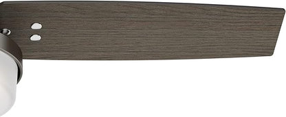 Hunter 44 inch Indoor Ceiling Fan with LED Light and Remote Control - Standard Mount Ceiling Fan, 3 Blades, For Bedroom, Living Room, or Kitchen - Sentinel 50393, Brushed Slate
