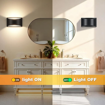 6 Pack Black Modern LED Wall Sconce Hardwired Indoor Wall Lights Up and Down Wall Mount Light Fixture for Living Room Bedroom Corridor Hallway Conservatory Warm White 3000K(with G9 Bulbs)