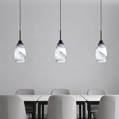 Industrial Pendant Light with Glass Shade Matte Black Pendant Lighting Adjustable Industrial Retro Style Hanging Light,Kitchen Island Farmhouse Pendant Lights Fixtures for Kitchen,Farmhouse