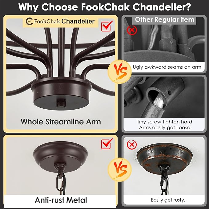 24 Light Chandelier 51'' Oil Rubbed Bronze Large Candle Chandeliers for High Ceiling Foyer Chandelier Light Fixture for Large Living Room Dining Room Stairs Entry Restaurant Hotel