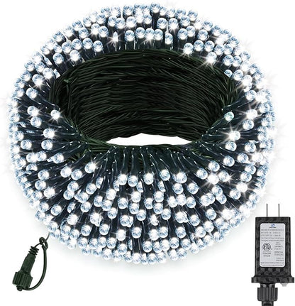 66ft 200 LED Christmas StringLights, End-to-End Plug 8 Modes Christmas Lights with Timer, OutdoorIndoor Fairy Lights Christmas Tree, Patio, Garden, Party, Wedding, Holiday, Cool White