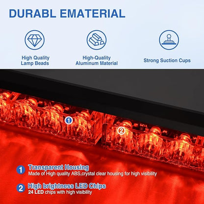 Nilight 24LED Emergency Strobe Traffic Advisor Light Bar 2 in 1 Red Dash Warning Safety Flashing Lights Front/Rear Windshield Construction Lights for Trucks Cars Plow Police Firefighter Vehicles