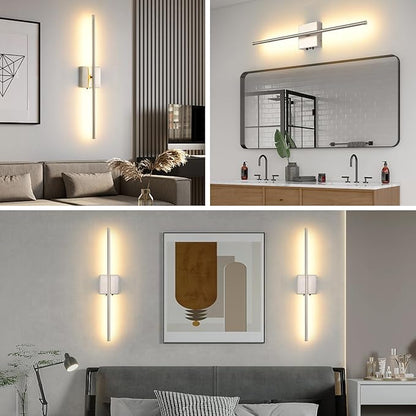 Wireless Battery Operated Wall Sconces, 11000mAh Rechargeable Brushed Nickel Wall Light with Remote Control, 350°Rotate Dimmable Wall Lamp, 3 Color Temperatures, for Bedroom Living Room Hallway, 1 PCS