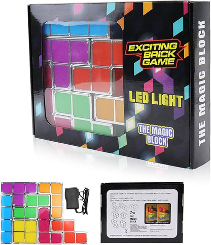 LOSCHEN Night Light,DIY Stackable LED 7 Colors Interlocking Induction Novelty Desk Lamp,3D Puzzle Magic Light Bright Toy for Kids Teens,Gamer Decor Ideal Gift