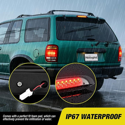 Nilight Third Brake Light Tail High Mount 3rd Stop Lights Smoked Lens Compatible with Ford Explorer 1998 1999 2000 2001 Van SUV Rear Center Cab Lamp