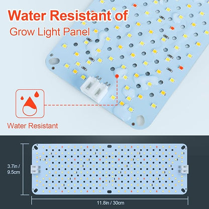 4-Pack Panel Grow Lights for Indoor Plants, FECiDA 2026 LED Plant Grow Light for Under Cabinet Plants, Full Spectrum Growing Lamp with 4,8,12,16,20 Hr Timer, Free Linking