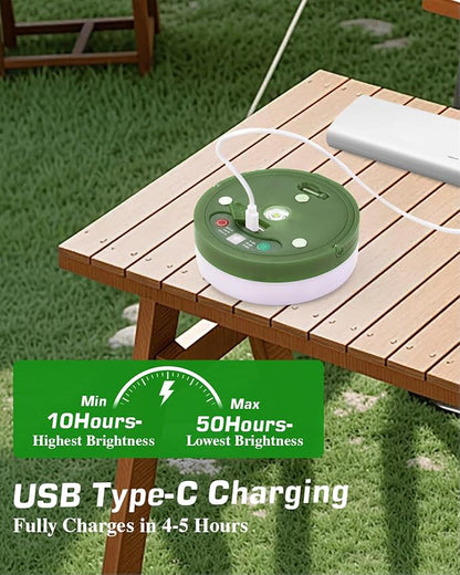 Anpro Camping String Lights 4 in 1: 32.8 Ft String with Warm White 130 LEDs, USB Rechargeable with Remote Control, Adjustable Brightness, 6 Light Modes, Portable IP65 Camping Light for Outdoor