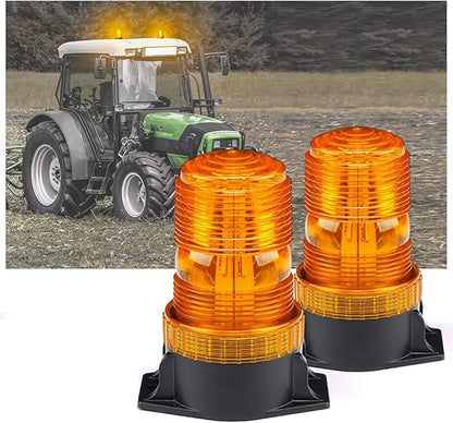 Xprite 30 LED Amber Forklift Beacon Strobe Light Safety Warning Flashing Lights for 10-110V Mower, ATV, Trucks, Tractor, Golf Carts, UTV, Cars, Bus-2PCS