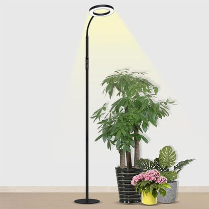 Grow Light for Indoor Plants, Full Spectrum LED Tall Plant Lights with Timer, 3 Color Modes Standing Floor Growing Lamp, 65" Height Adjustable, 10 Dimmable Levels for Large Plants