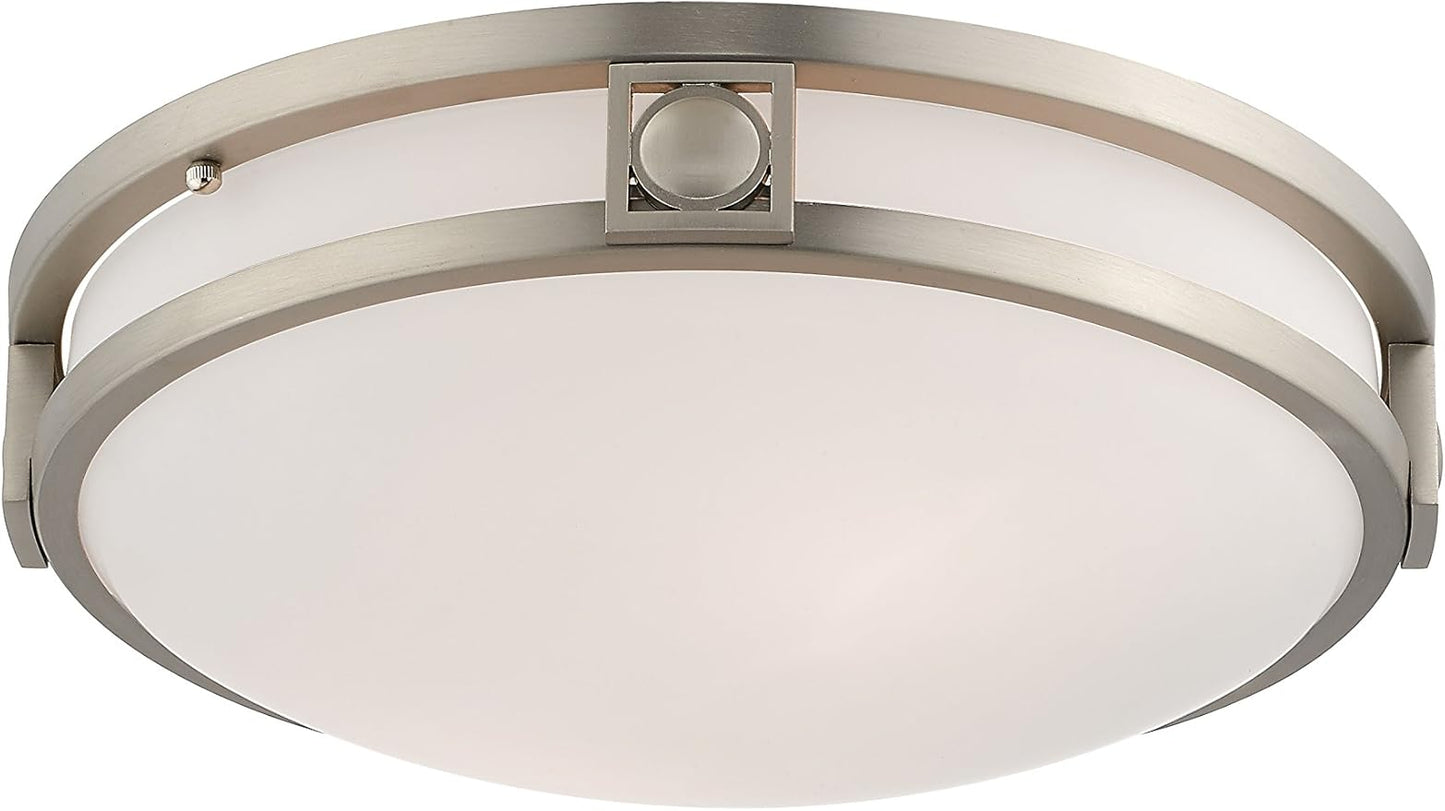 Livex Lighting 4487-91 Titania 2-Light Ceiling Mount, Brushed Nickel