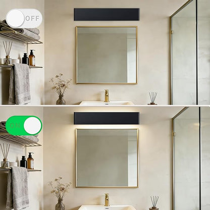 32.6 Inch LED Bathroom Vanity Light, Matte Black Hardwired Vanity Light for Bathroom Over Mirror, 5 CCT Adjustable, 32W 2000LM Aluminum Wall Mounted Light Fixture, Single Pack