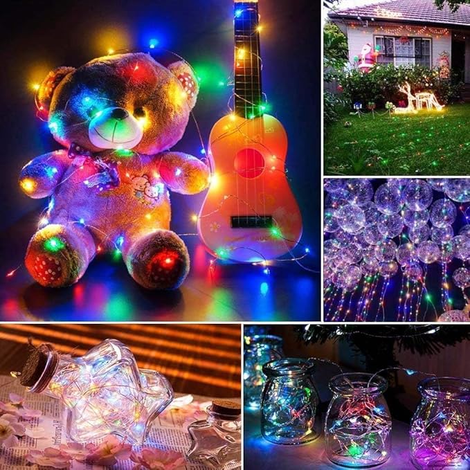 Joomer Fairy String Lights 66FT 200 LEDs Plug in Fairy Lights Indoor Copper Wire String Light DIY for Bedroom, Parties, Wedding, Christmas, Outdoor, Indoor Decoration (Multicolor, Non-Connectable)