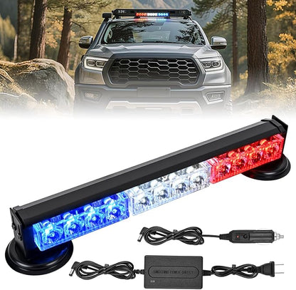 Nilight 12LED Wireless Emergency Strobe Light Red White Blue 14'' Magnetic Mount Mini Light Bar 12V Rooftop Powered Hazard Warning Flashing Lights for Car Truck Trailer Snow Plow Construction Vehicles