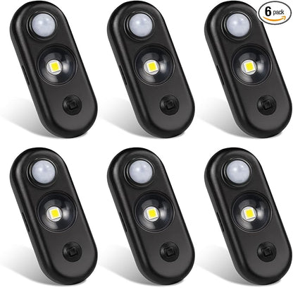 LED Motion Sensor Light Indoor, Black Magnetic Under Cabinet Lighting Daylight White, Dimmable Rechargeable Puck Lights for Closet, Kitchen, Stairs(6 Pack)
