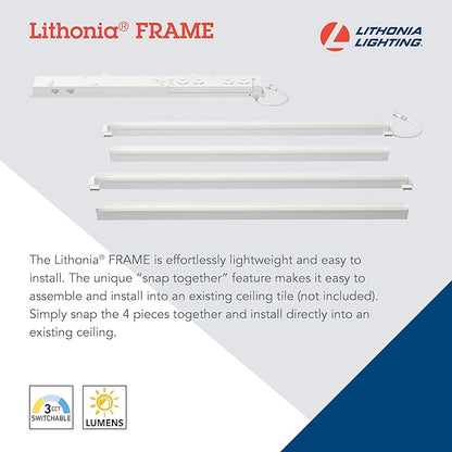 Lithonia Lighting LED Lay in Ceiling Light with Lightweight Design and Switchable Technology, 1-Foot by 4-Feet