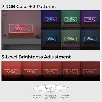 Stray Kid.s Night Light, Kpop Merchandise, Korean Idol Lamp for Stay, 7RGB Color, Dimmer, 8.3 x 4.2 x 1.7