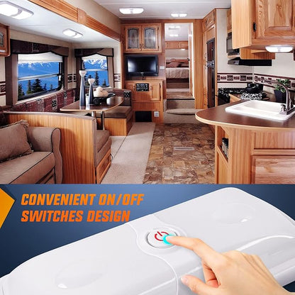 Nilight 2pcs RV Interior Lights 12V-24V LED Ceiling Light Fixture with ON Off Switch Inside Lighting Natural White 4000-4500K for Car RVs Trailer Camper Boat
