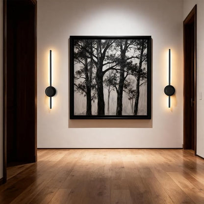 Rechargeable Wall Sconce Lights with Remote, Battery Operated Wall Lights 3 Color Temperature, Dimmable Wireless Wall Lamp Black 70CM for Living Room Bedroom Hallway 2 Pack