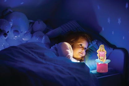Lexibook, Barbie NLJ01BB Baby Nursery Soft Light Battery Operated LED Pocket Night Light Pink